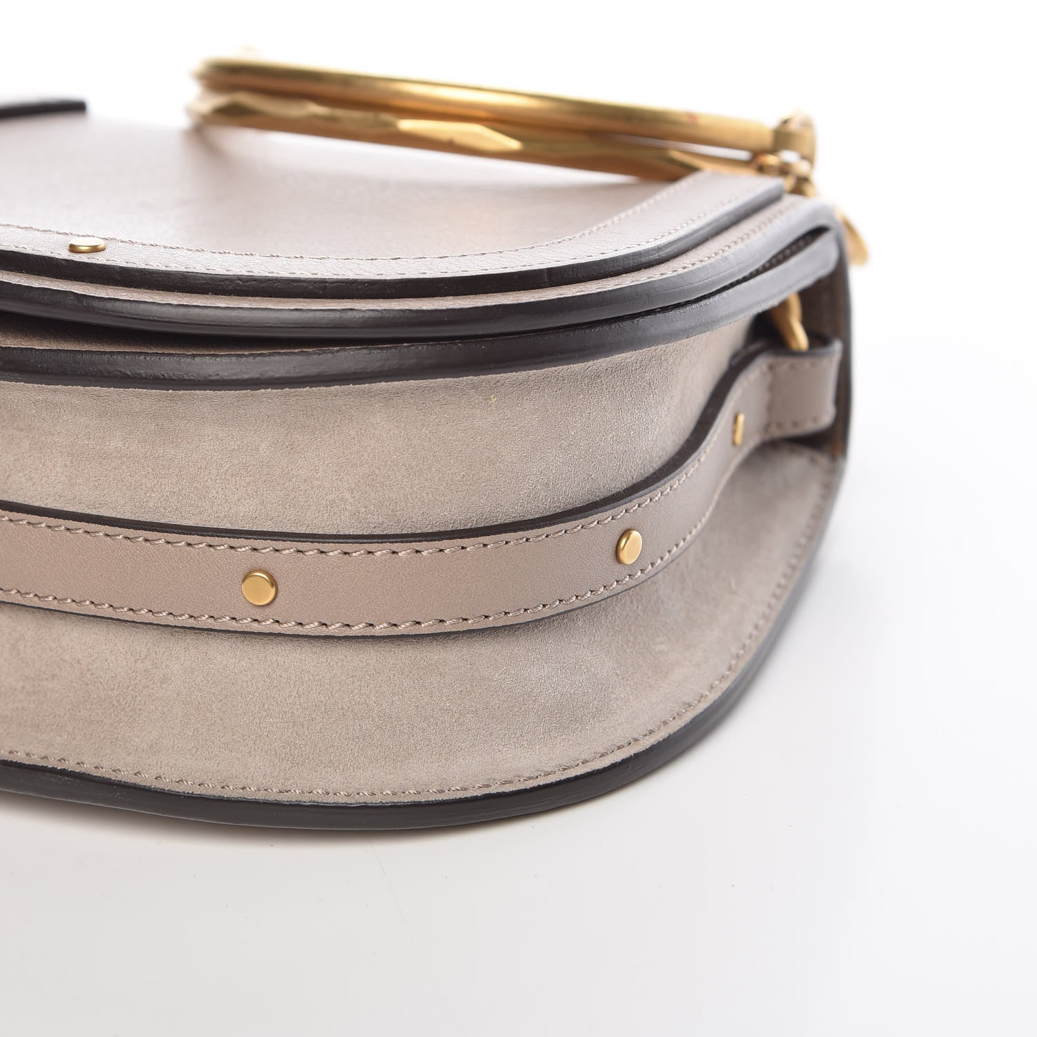 Chloe Calfskin Suede Small Nile Bracelet Bag Motty Grey 9 of 9