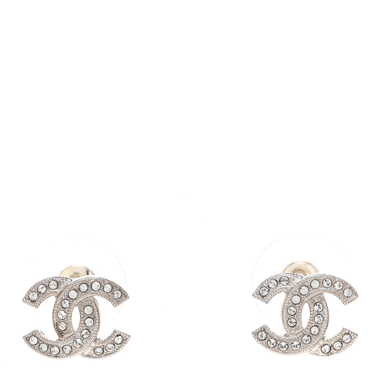 Crystal CC Earrings Silver