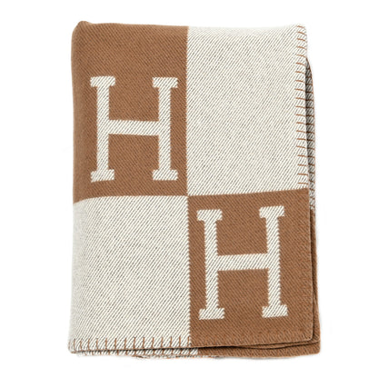 Hermes Wool Cashmere Avalon Blanket Ecru Camel 1 of 3