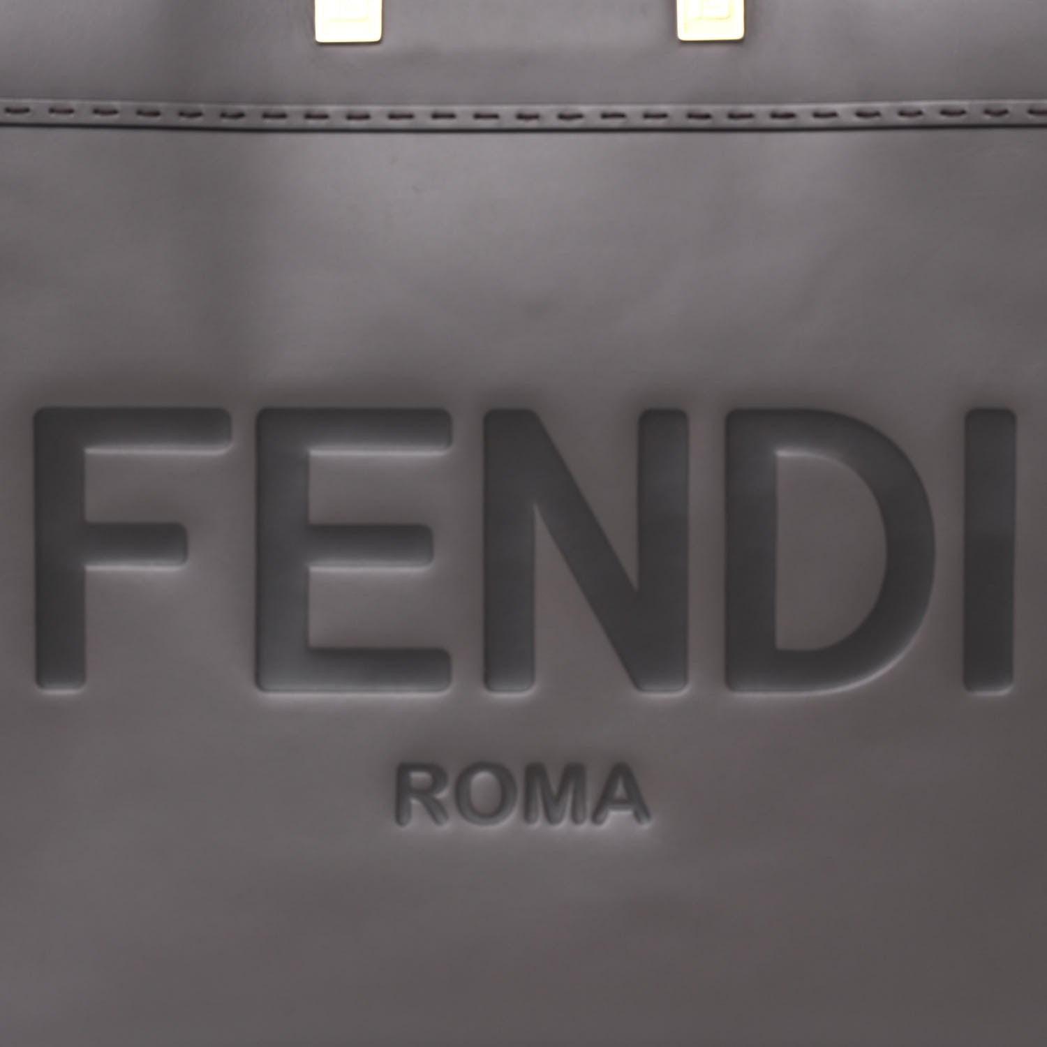 Fendi Vitello King Plexiglass Logo Embossed Large Fendi Sunshine Shopper Tote Moon 10 of 12