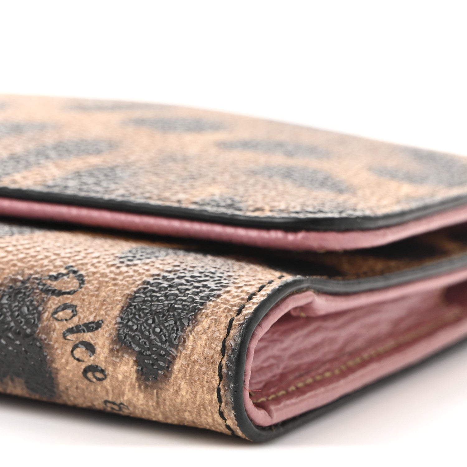 Dolce & Gabbana Dauphine Leopard Print Wallet On Chain Brown Black