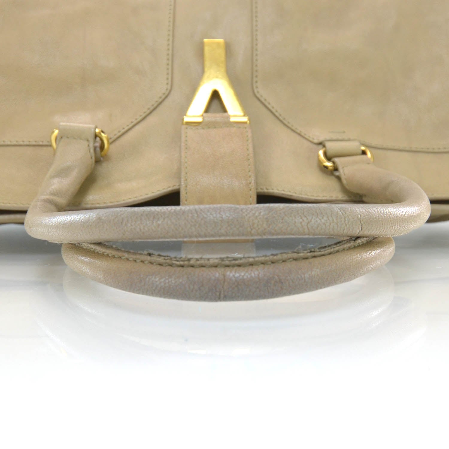 Saint Laurent Leather Large Cabas Chyc Beige 4 of 10