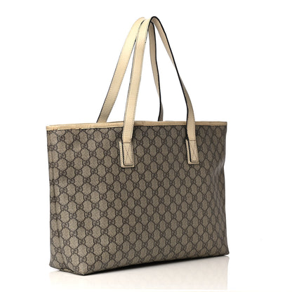 Gucci GG Supreme Monogram Medium Zippered Shopping Tote Off White 2 of 4