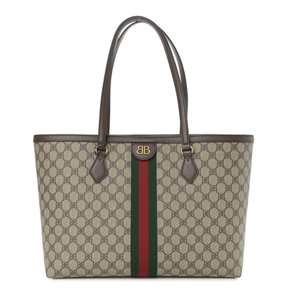 Gucci X BALENCIAGA BB Supreme Monogram Web Medium Ophidia Shopping Tote Beige New Acero 1 of 9