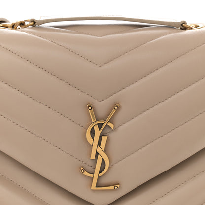 Saint Laurent Calfskin Y Quilted Monogram Medium Loulou Chain Satchel Nude Powder 8 of 12