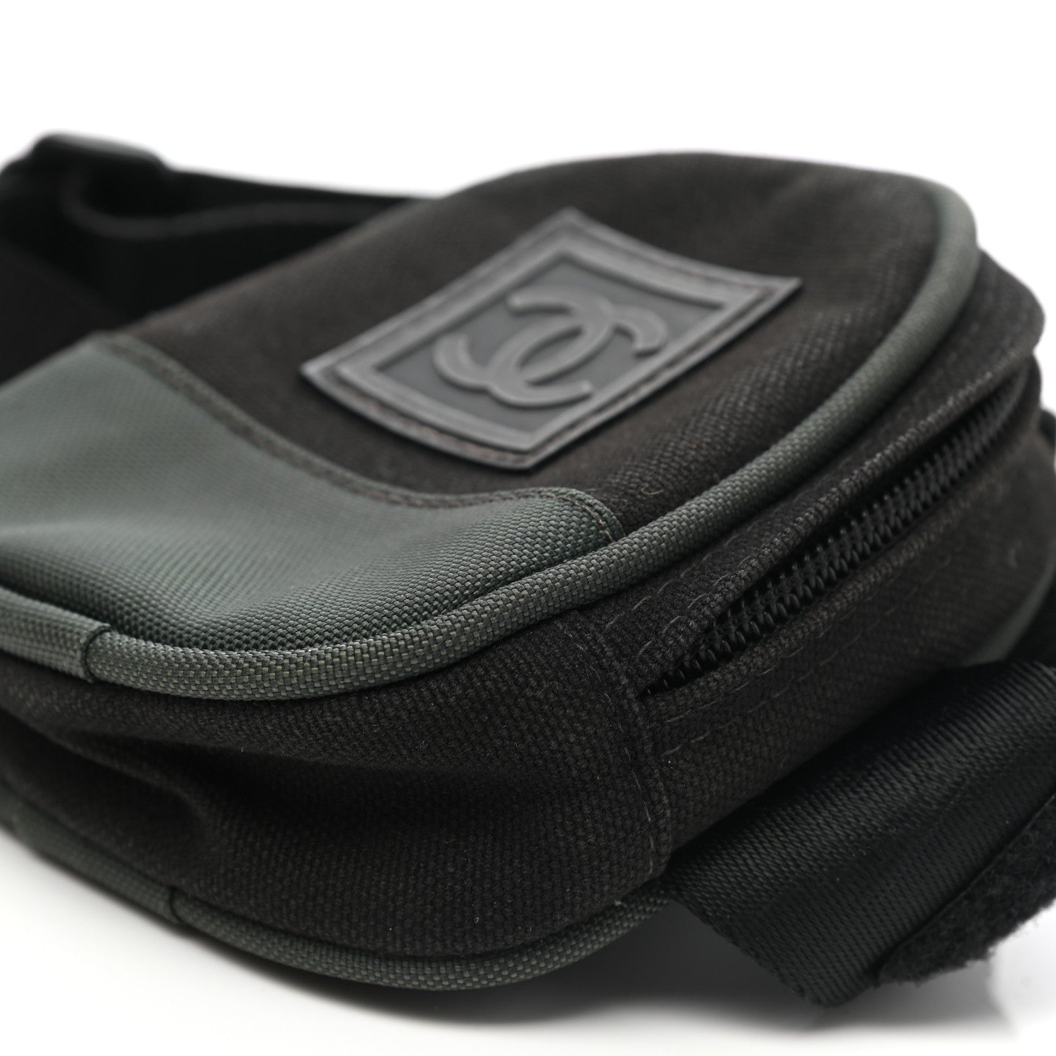 Chanel Canvas Nylon Sport Arm Pouch Black Green 9 of 9