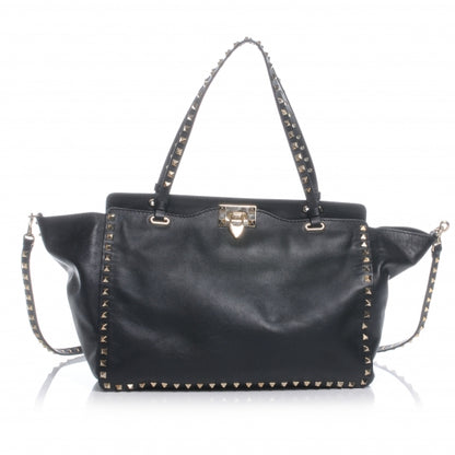 Valentino Garavani Vitello Medium Rockstud Tote Black 1 of 7
