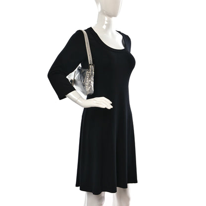 Fendi Metallic Calfskin Baguette Silver 2 of 14