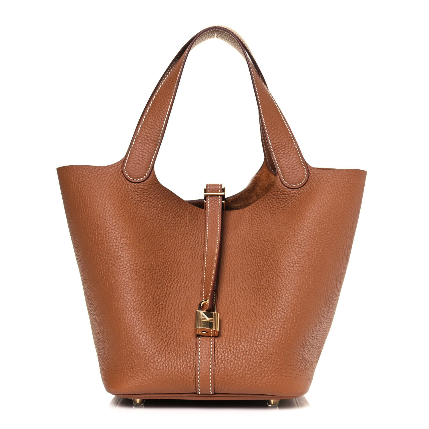 Hermes Taurillon Clemence Picotin Lock 22 MM Gold 1 of 12
