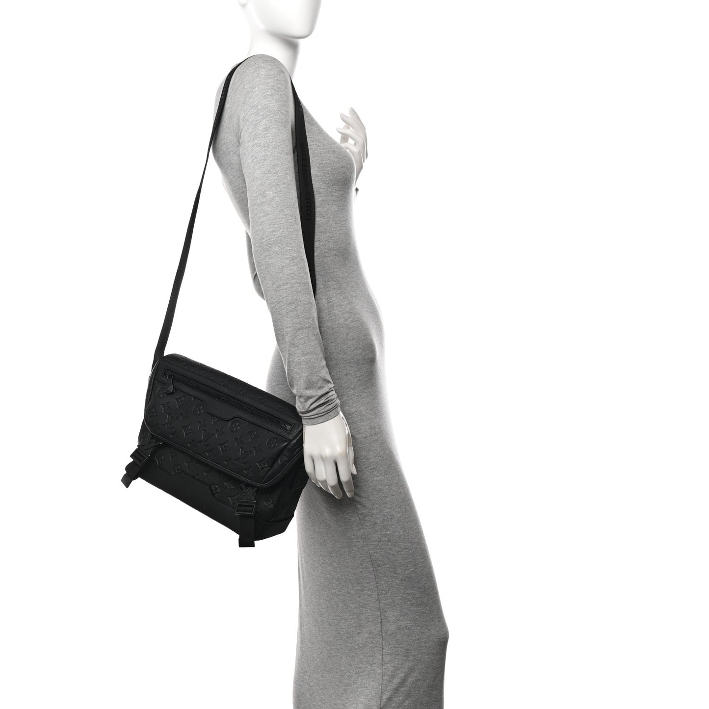Calfskin Monogram Shadow Messenger Voyager PM  Black
