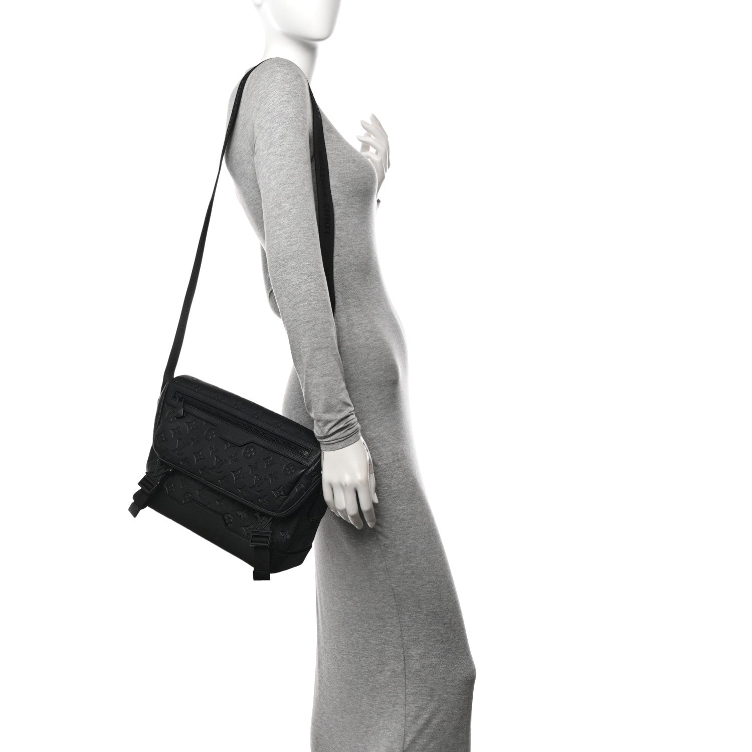 Louis Vuitton Calfskin Monogram Shadow Messenger Voyager PM  Black 2 of 10