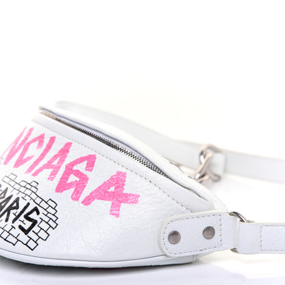 Balenciaga Agneau Arena Graffiti All Over XXS Souvenir Belt Bag White Multicolor 7 of 9