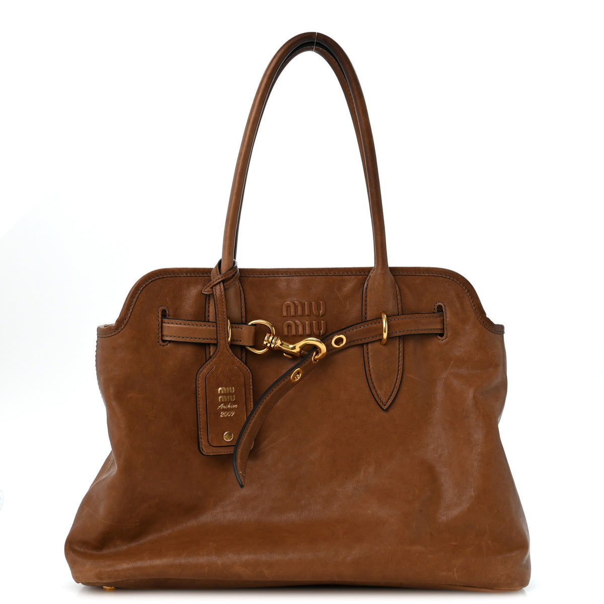 Miu Miu Nappa Aviator Medium Aventure Bag Rovere 1 of 12