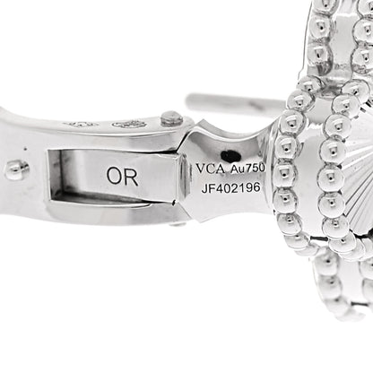 Van Cleef & Arpels 18K White Gold Guilloche Vintage Alhambra Earrings 4 of 5