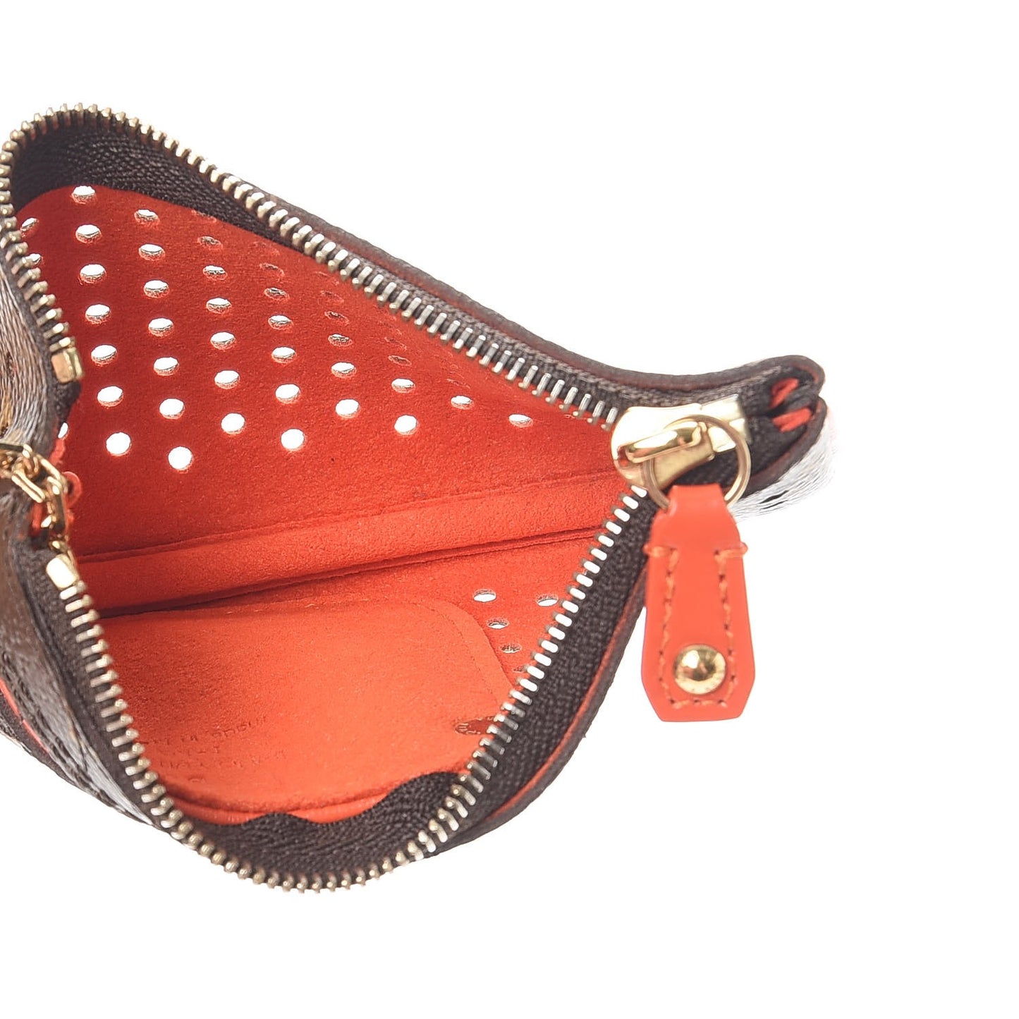 Monogram Perforated Key Pouch Orange