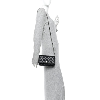 Chanel Lambskin Quilted Wallet On Chain WOC Black 2 of 10