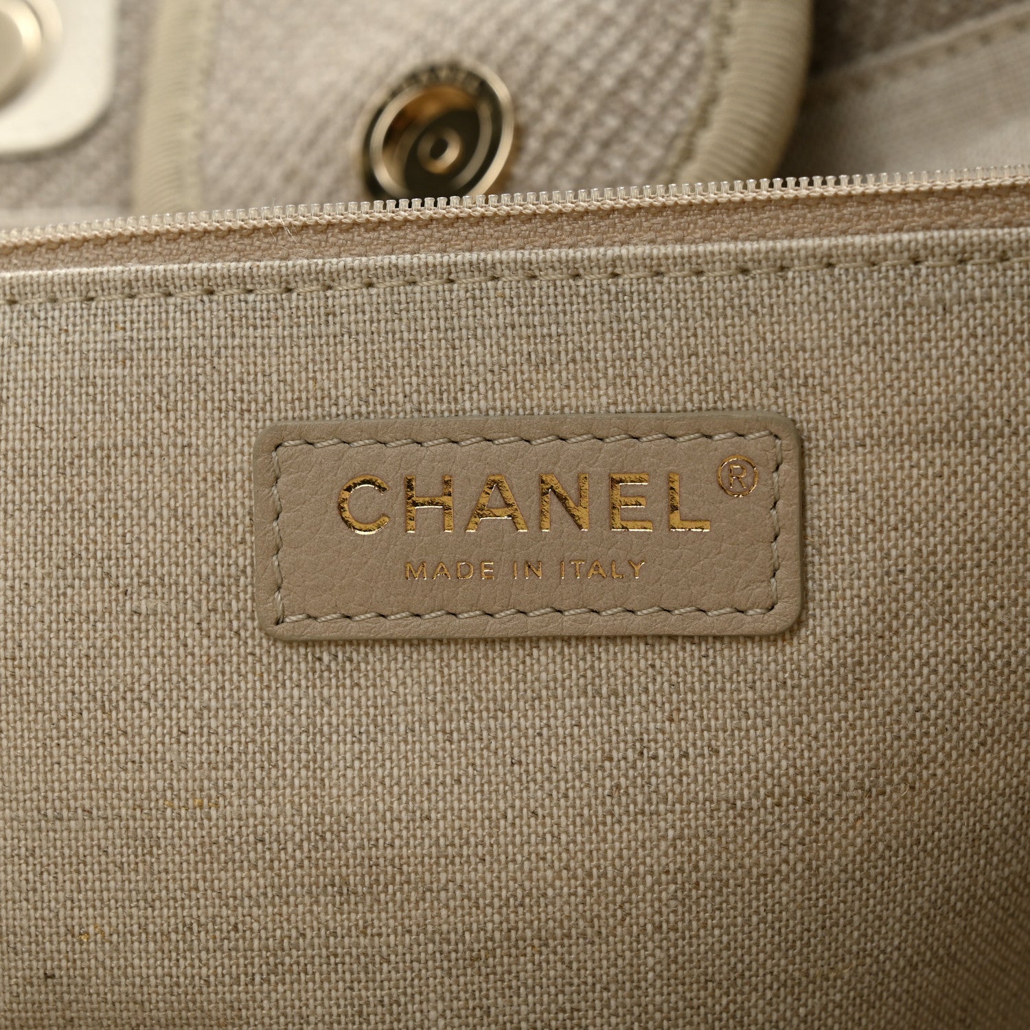 Chanel Mixed Fibers Calfskin Medium Deauville Tote Beige White 7 of 11
