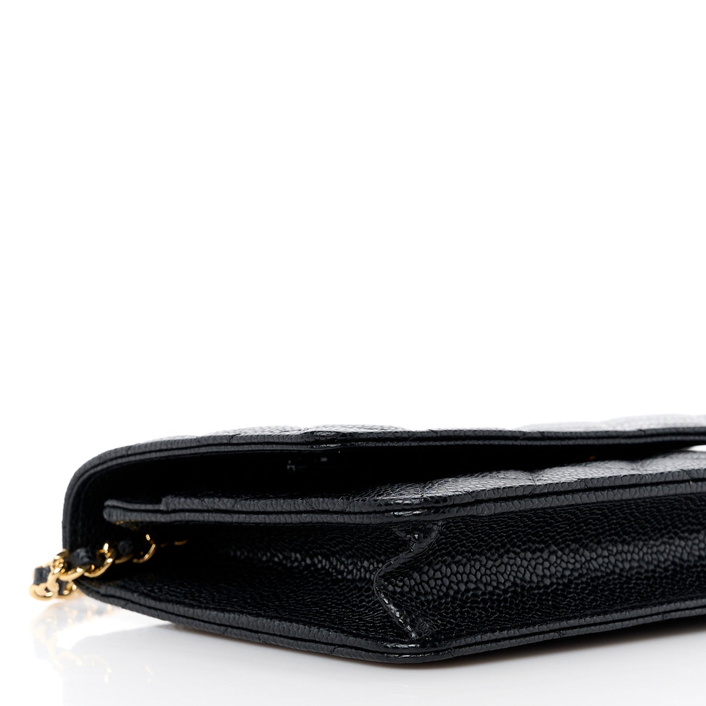Caviar Quilted Wallet on Chain WOC Black