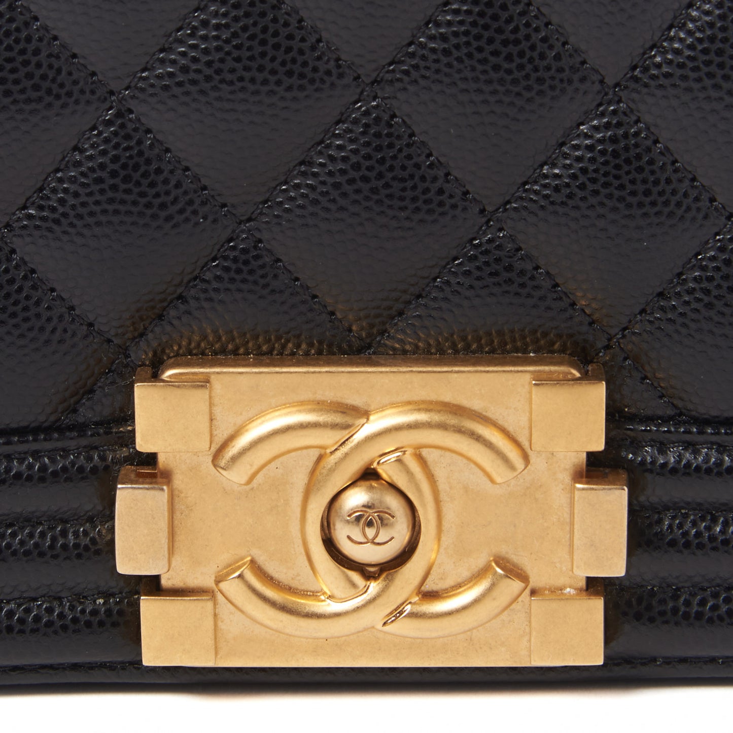 Caviar Quilted Small Boy Flap Black