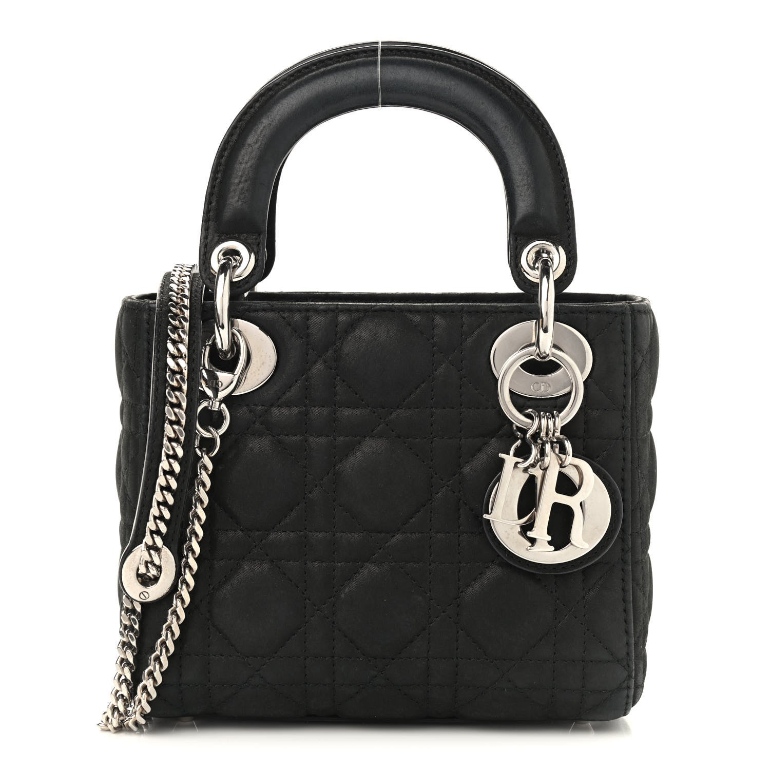Christian Dior Metallic Calfskin Cannage Mini Lady Dior Black 1 of 8