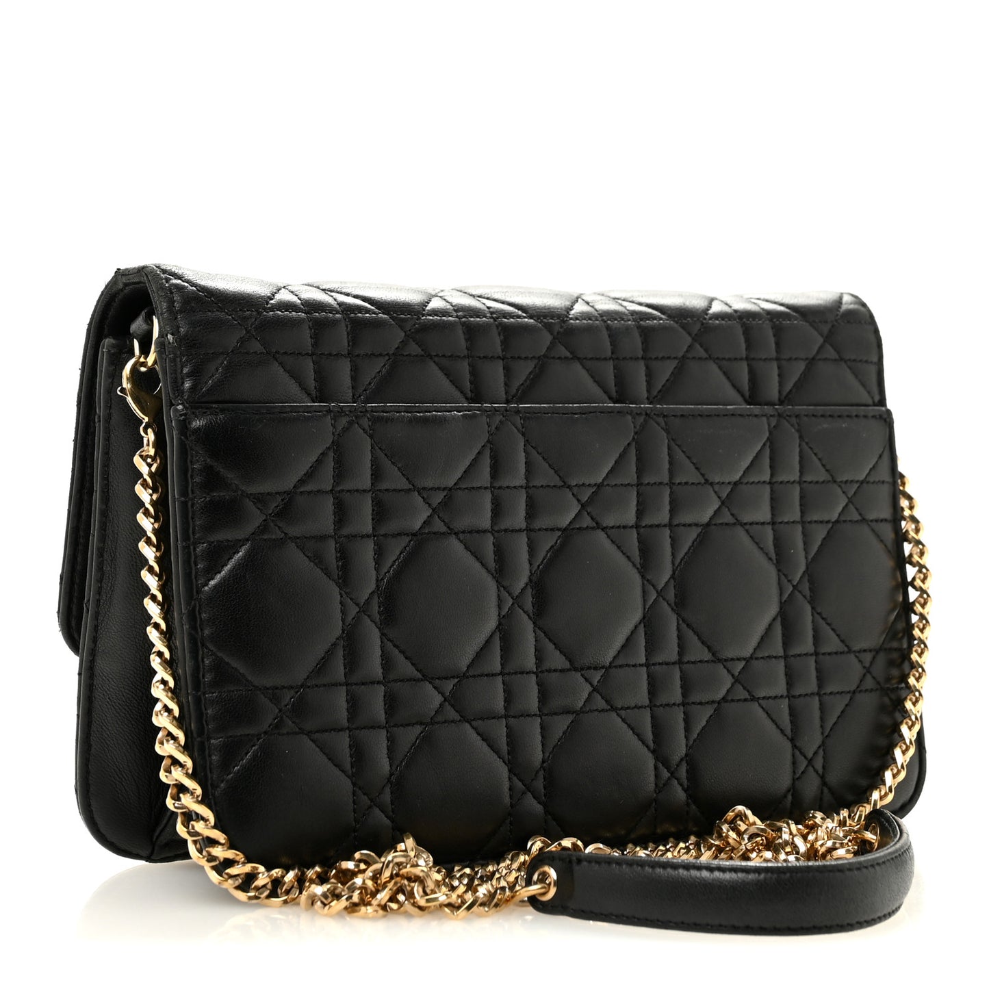 Lambskin Cannage Miss Dior Promenade Pouch Black