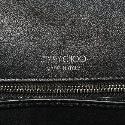 Jimmy Choo Calfskin Crystal Cheri Top Handle Bag Black 6 of 8