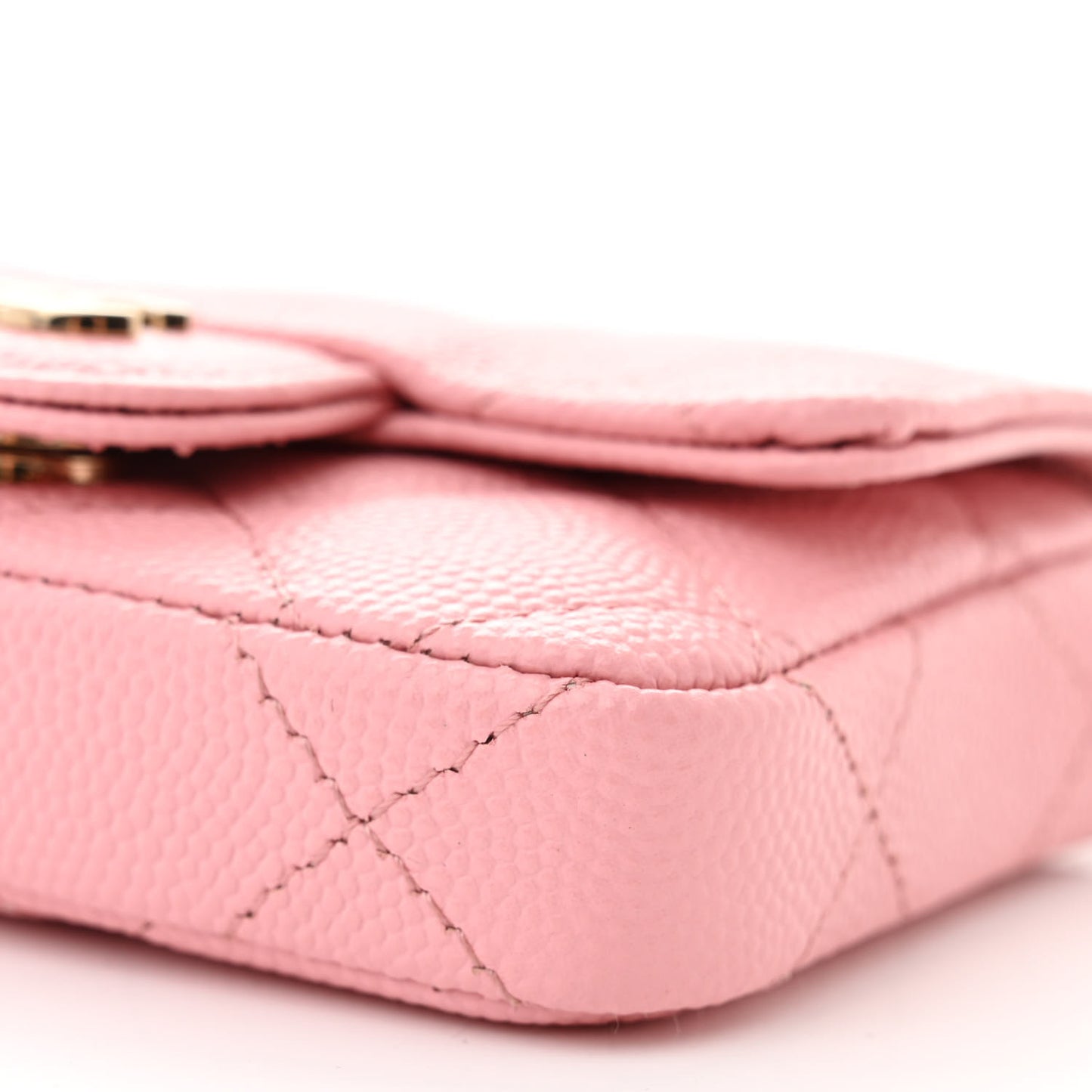 Caviar Quilted Mini Chain Belt Bag Light Pink