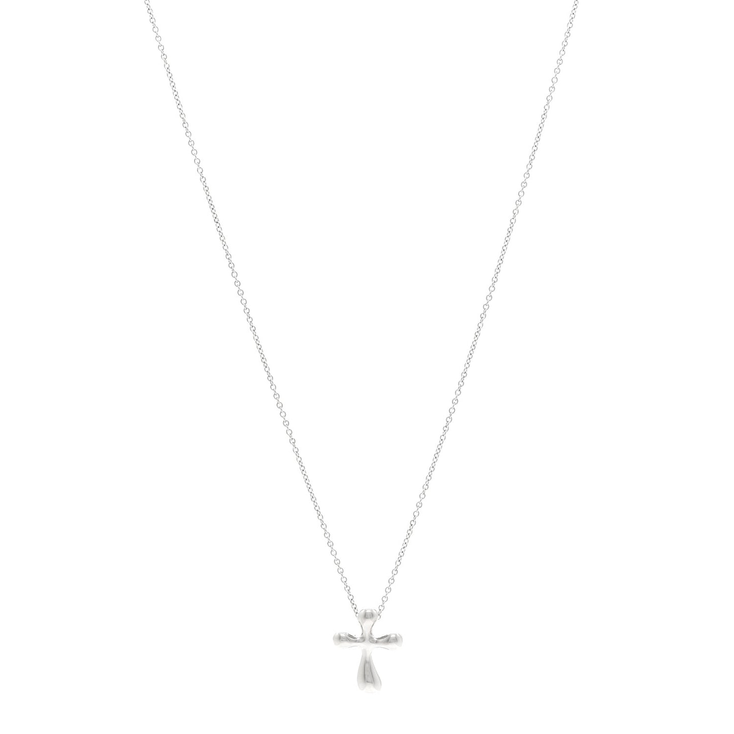 Platinum 12mm Elsa Peretti Cross Pendant Necklace