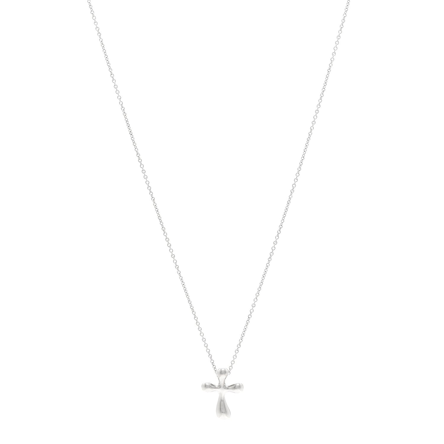 Tiffany Platinum 12mm Elsa Peretti Cross Pendant Necklace 1 of 5