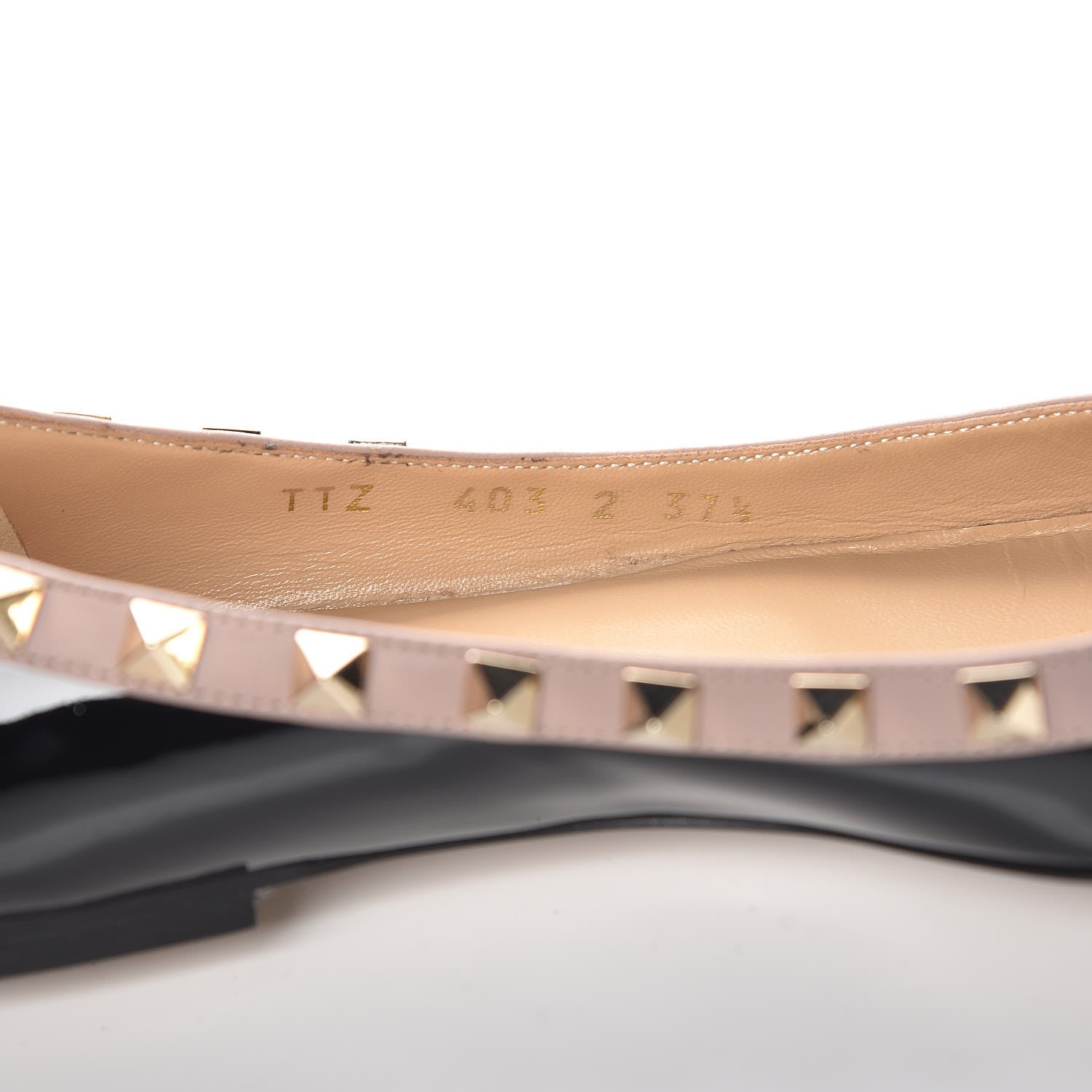 Valentino Garavani Patent Nappa Rockstud Ballerina Flats 37.5 Black Poudre 8 of 14