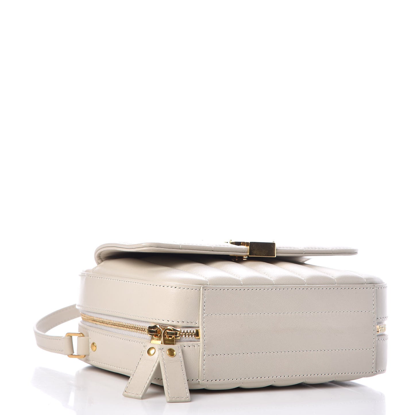 Lambskin Matelasse Monogram Vicky Camera Bag White