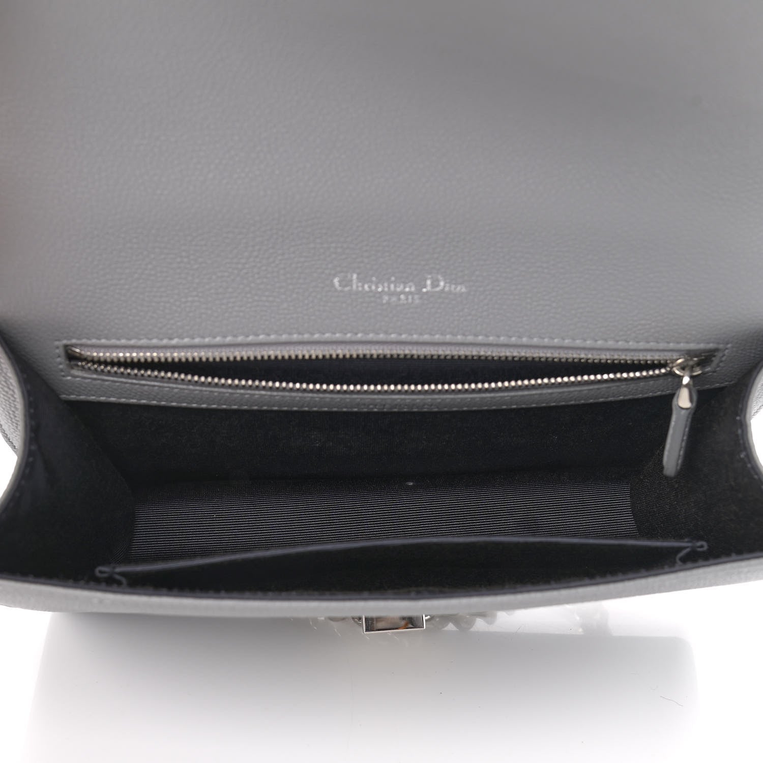 Christian Dior Grained Calfskin Medium Diorama Flap Bag Gris 5 of 10