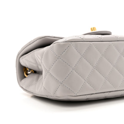 Chanel Lambskin Quilted Mini Pearl Crush Flap Light Grey 8 of 9