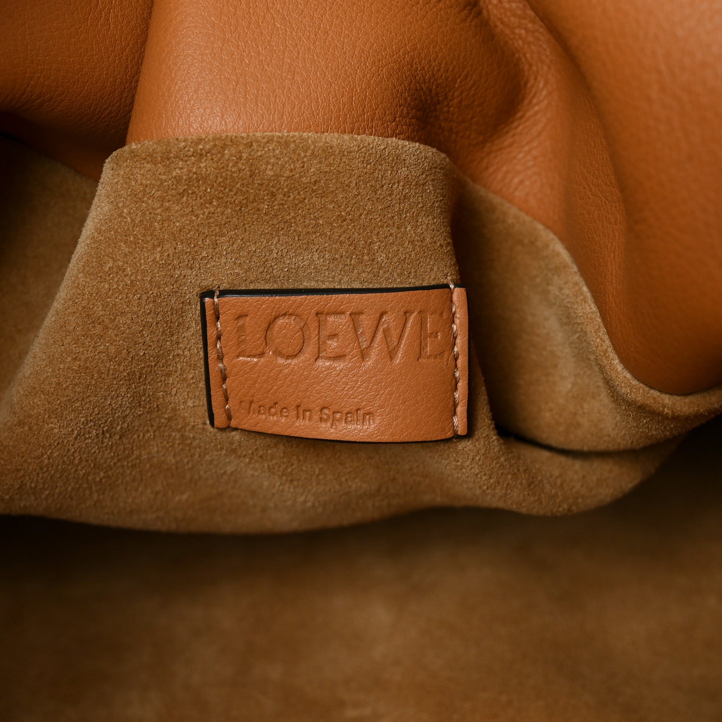 Nappa Calfskin Medium Flamenco Knot Clutch Warm Desert