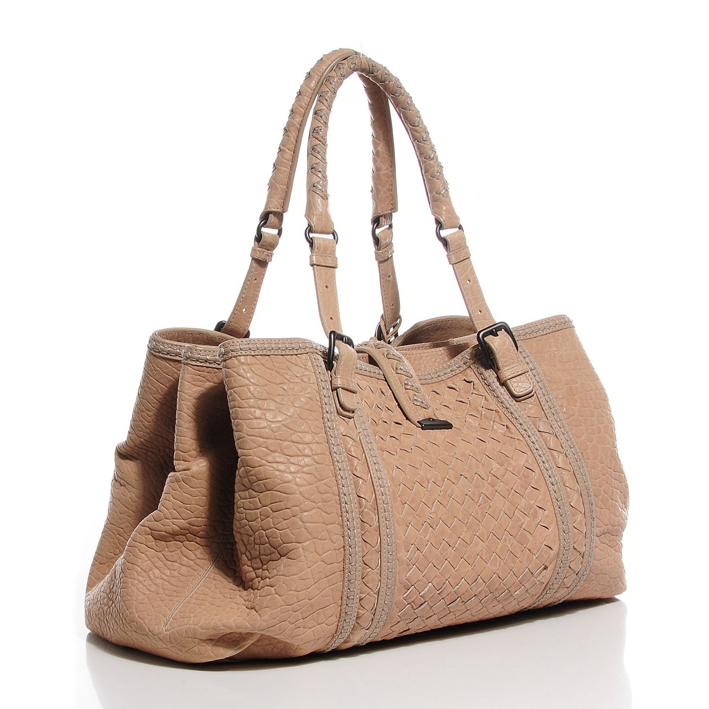 Nappa Intrecciato Punto Mocassino Roma Tote Cloth