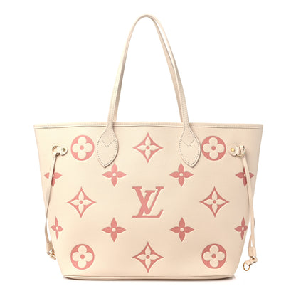 Louis Vuitton Empreinte Monogram Giant Neverfull MM Creme Rose Trianon 1 of 8
