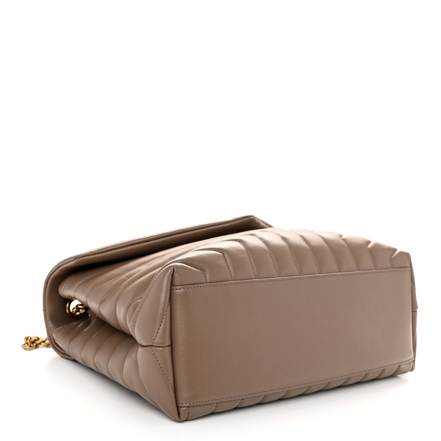 Calfskin Y Quilted Monogram Medium Loulou Chain Satchel Dark Latte