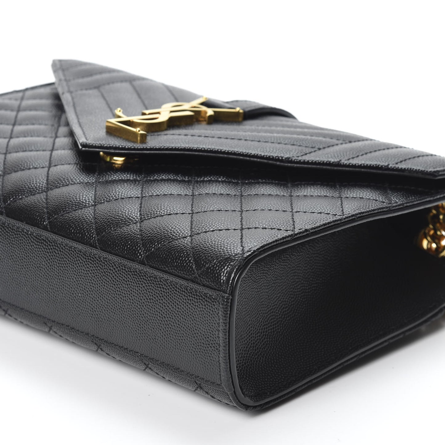 Grain De Poudre Textured Mixed Matelasse Triquilt Medium Monogram Satchel Black