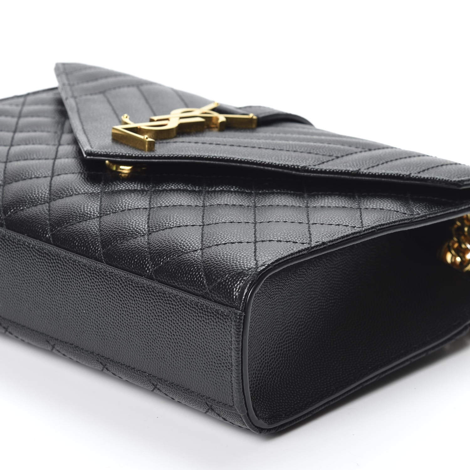 Saint Laurent Grain De Poudre Textured Mixed Matelasse Triquilt Medium Monogram Satchel Black 6 of 9