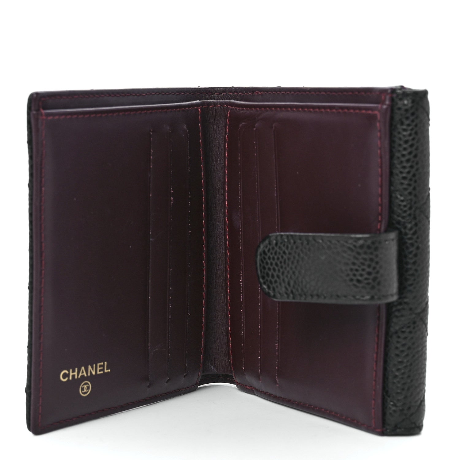 Chanel Caviar Quilted Compact French Flap Wallet Black 6 of 14