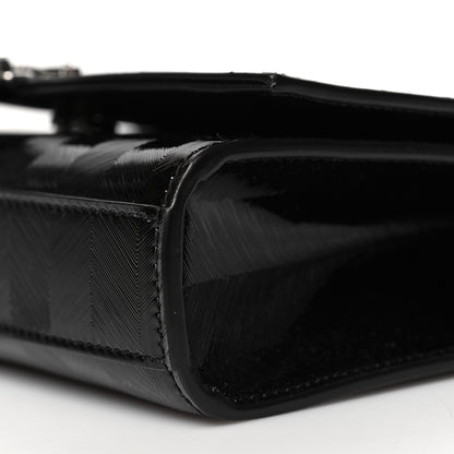 Saint Laurent Patent Textured Striped Small Classic Monogram Kate Tassel Satchel Black 10 of 10