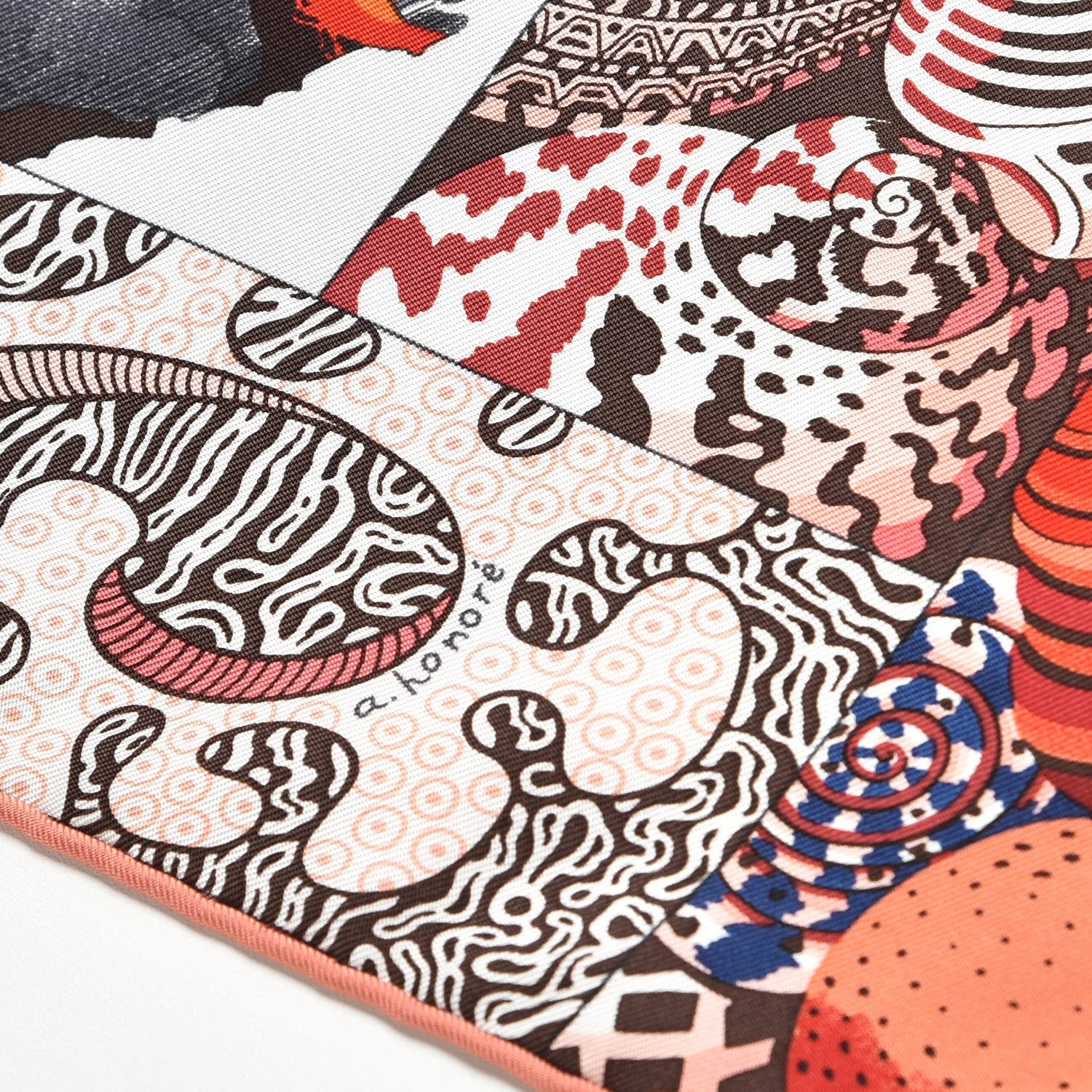 Hermes Silk Sieste Au Paradis Scarf 90 Rouge H Bleu Nuit Corail 4 of 7