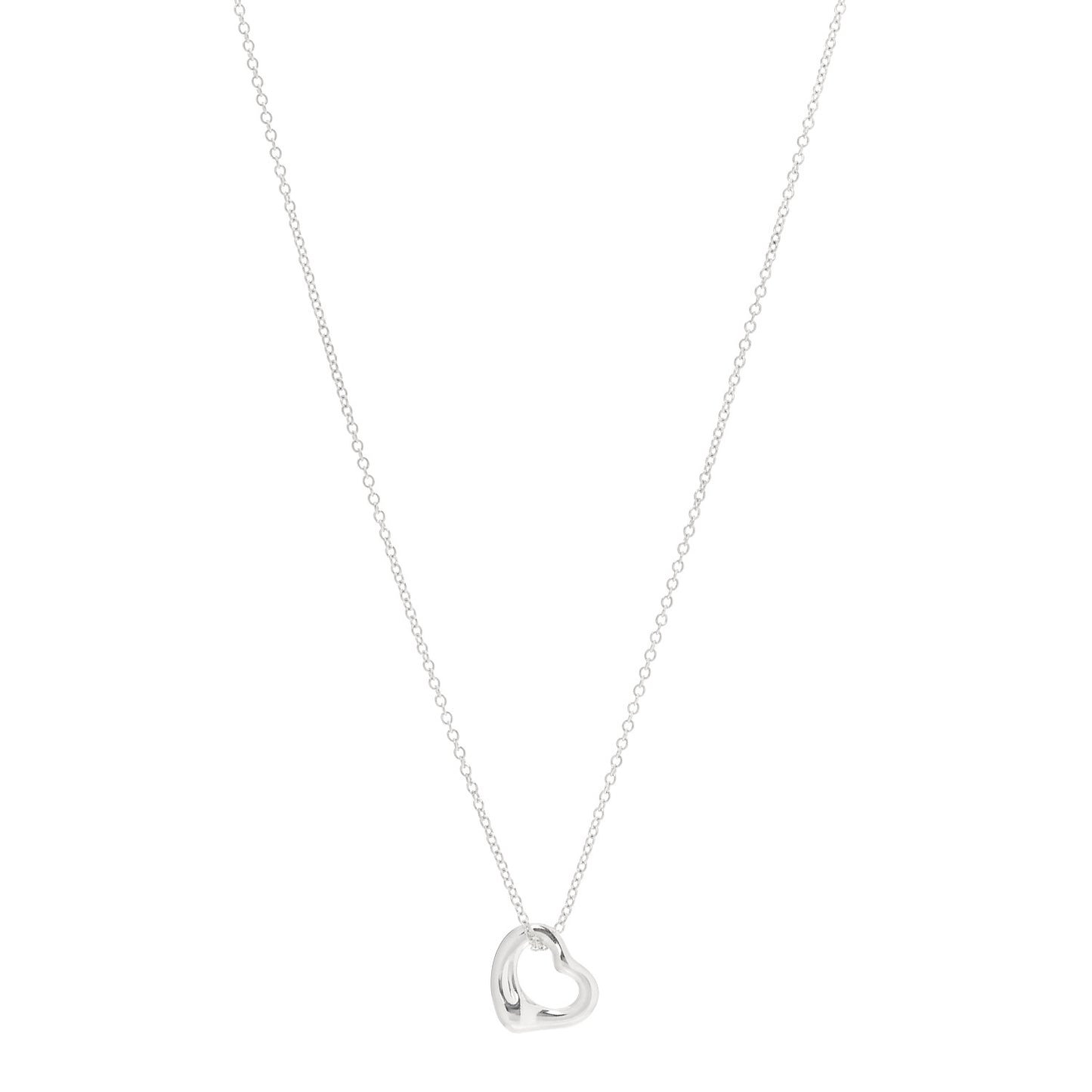 Sterling Silver 11mm Elsa Peretti Open Heart Pendant Necklace