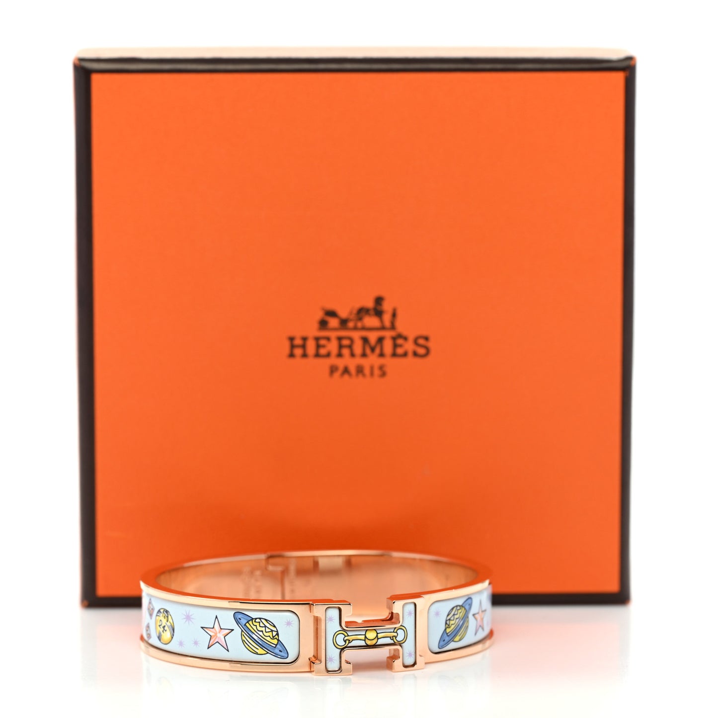 Enamel Printed Chorus Stellarum Narrow Clic Clac H Bracelet PM Hypno