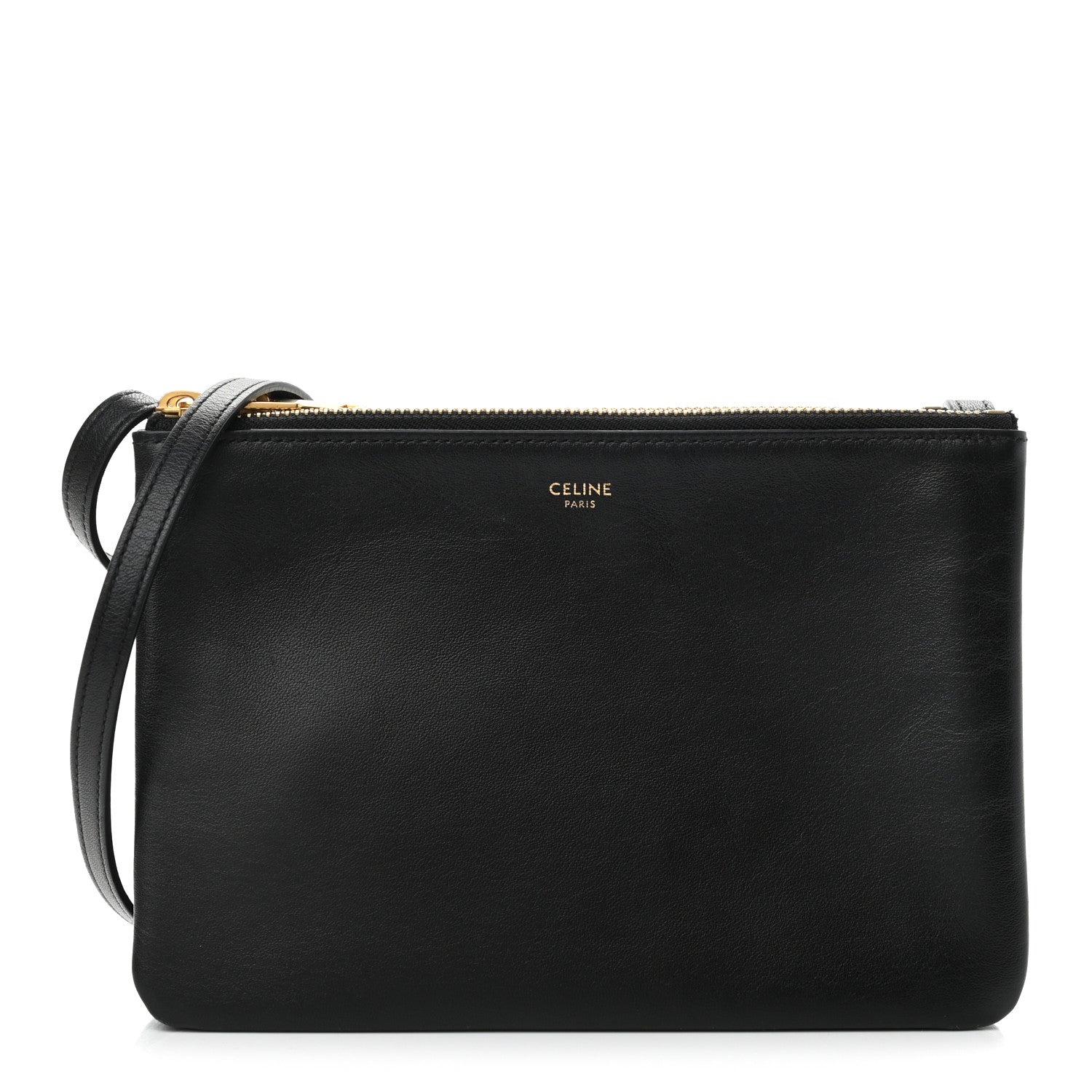 Celine Lambskin Small Trio Crossbody Bag Black 1 of 10