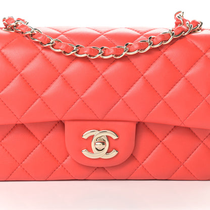 Chanel Lambskin Quilted Mini Rectangular Flap Red 8 of 17