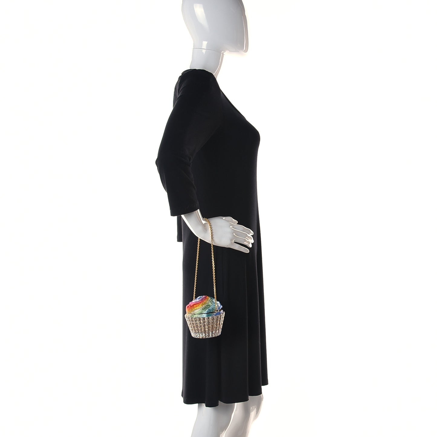 Crystal Cupcake Minaudiere Clutch Gold Multicolor