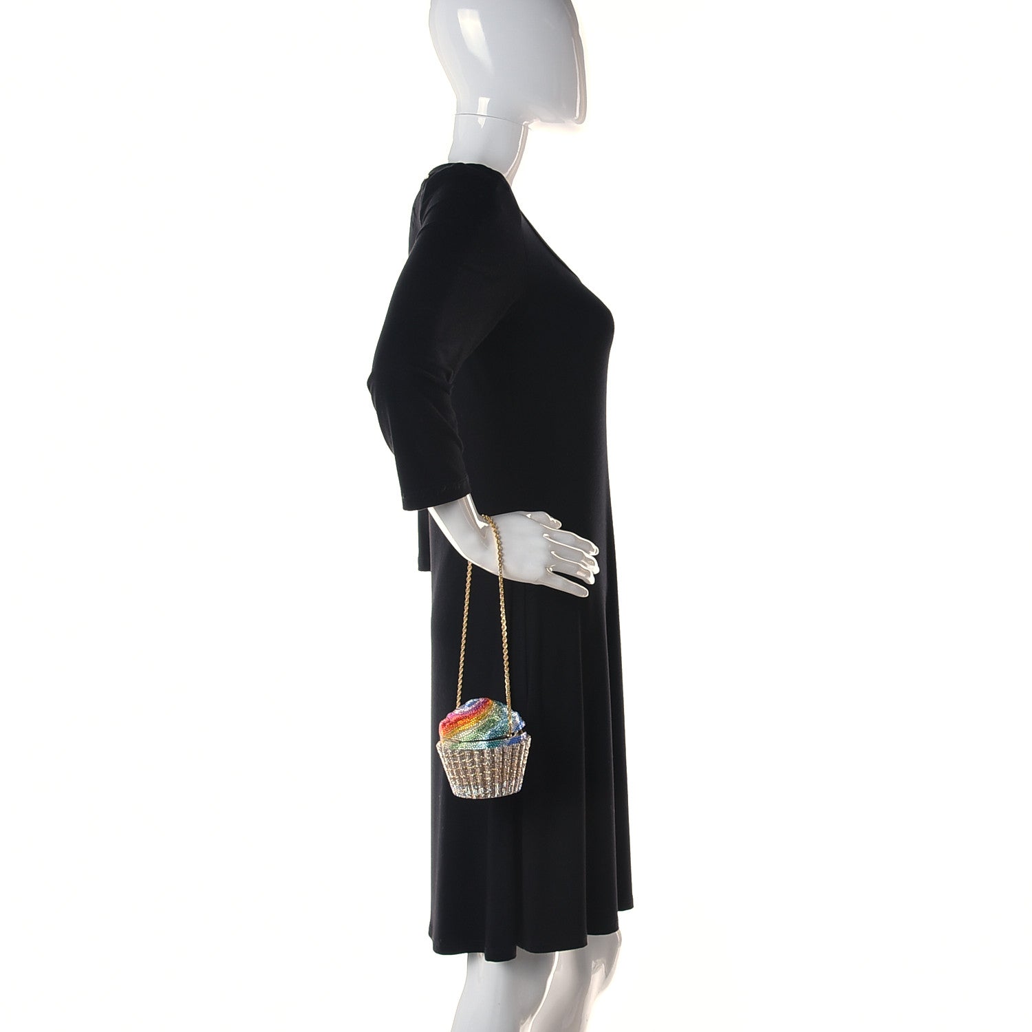 Judith Leiber Crystal Cupcake Minaudiere Clutch Gold Multicolor 2 of 11