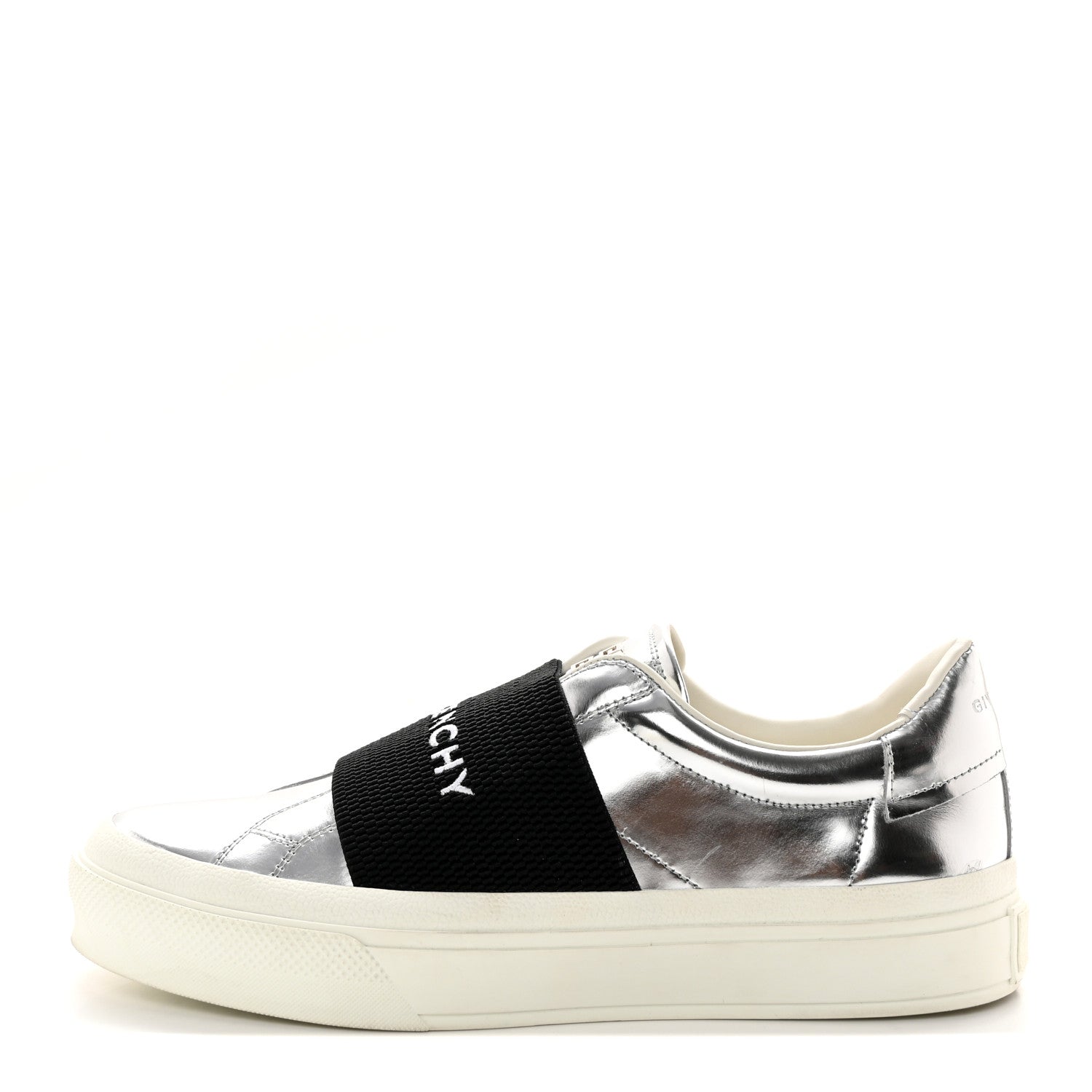 Givenchy Calfskin Band Logo Womens City Sneakers 39 Silvery 1 of 14