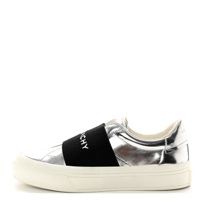 Givenchy Calfskin Band Logo Womens City Sneakers 39 Silvery 1 of 14
